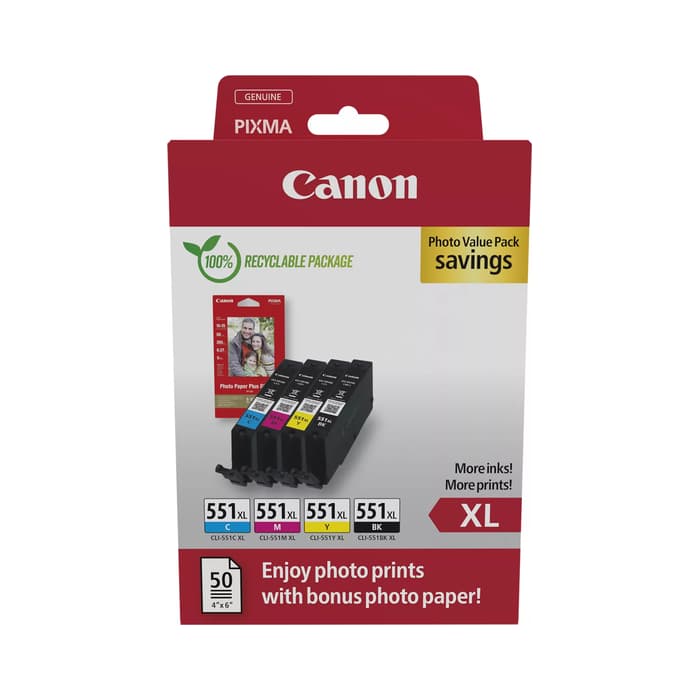 Komplet kartuš Canon CLI-551XL Photo Value Pack (original, komplet)