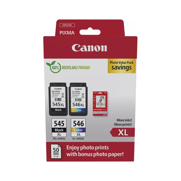 Komplet kartuš Canon PG-545 XL in CL-546 XL (+ 50x GP-501 foto papir) / Original