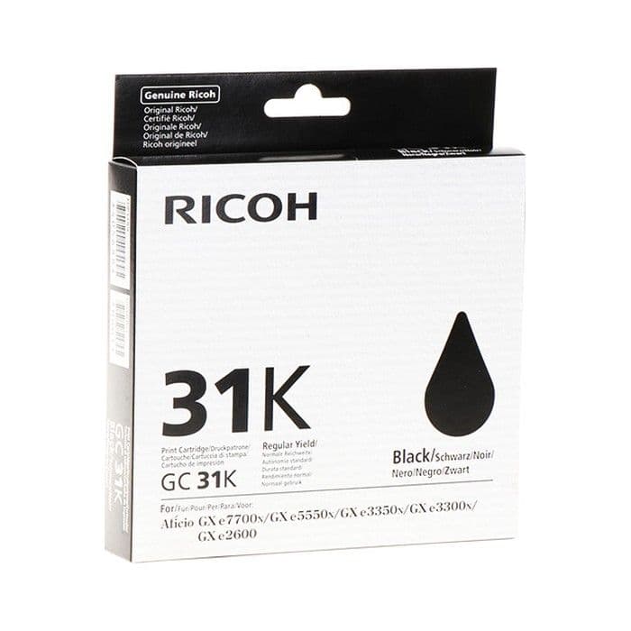 Kartuša Ricoh GC31BK Black / 405688 / Original