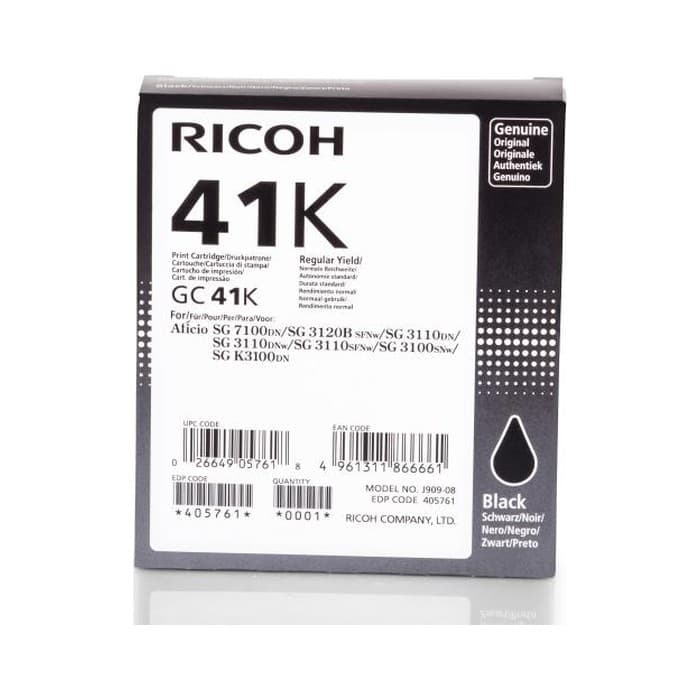 Kartuša Ricoh GC41BK Black HC / 405761 / Original