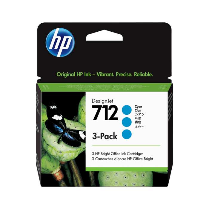 Kartuša HP 712 Cyan 3-Pack, original