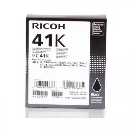 Kartuša Ricoh GC41BK Black HC / 405761 / Original