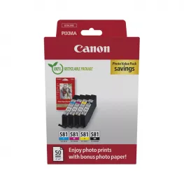 Komplet barvnih kartuš Canon CLI-581 + Foto papir / Original