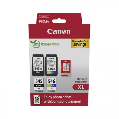 Komplet kartuš Canon PG-545 XL in CL-546 XL (+ 50x GP-501 foto papir) / Original