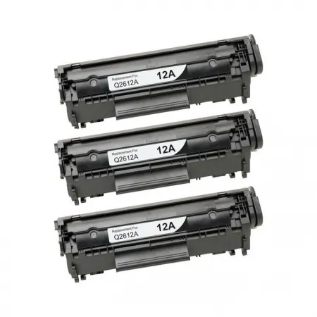 Toner za HP Q2612AD 12A Black / Trojno pakiranje, kompatibilen