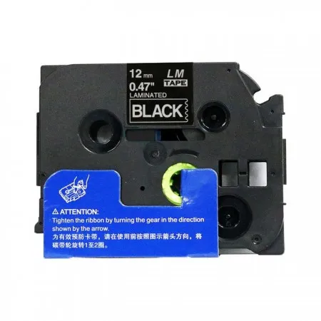 Trak Brother TZe-335 (12 mm, belo na črnem), kompatibilen