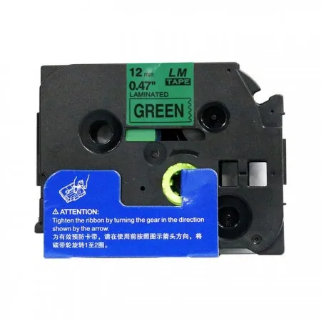 Trak Brother TZe-731 (12 mm, črno na zelenem), kompatibilen