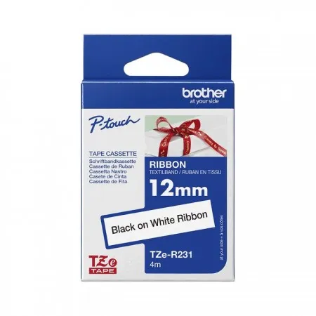 Trak Brother TZe-R231 (12 mm, črno na belem), original