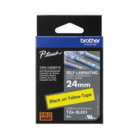 Trak Brother TZe-SL651 (24 mm, črno na rumenem), original