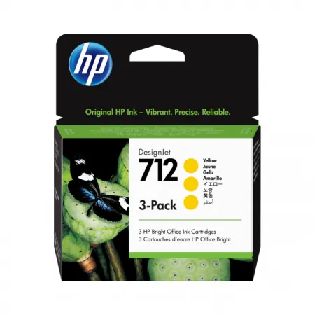 Kartuša HP 712 Yellow 3-Pack, original